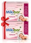 Mikibar Moisturising Baby Bathing Bar 75g (Pack of 2) | 100% Soap-Free Formula | Skin-Friendly pH and Dermatologically Tested | Doctor's Recommended | Brightening Bar