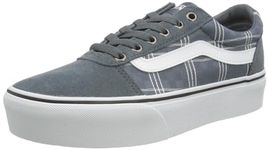 Vans Ward Platform Women's Sneaker, Plaid Block Dark Slate, 6.5 UK