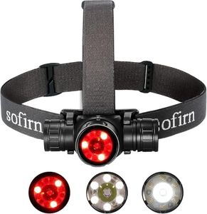 Sofirn HS21 Headlamp with Red Light, Led Bright Head Torch Rechargeable with Spotlight, Floodlight, Motion Sensor, Powerful Headlight Waterproof for Adults, Camping, Hunting, Hardhat, Work, Emerency