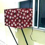 Stylista Window ac Cover 1.5 ton Waterproof and dustproof PVC Floral Pattern Red