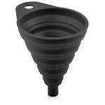 Racefoxx Silicone Funnel, Silicone Funnel, for Liquids, Household, Foldable (Black)