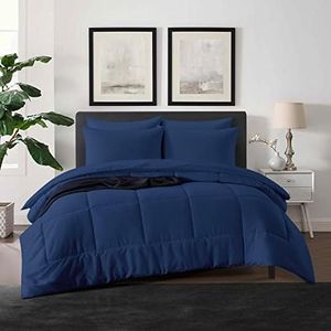 RSNIRCH King Size Duvet 4.5 Tog Anti Allergy Coverless Double Bed Quilt Duvet - All Year Round Summer Box Stitched Down Alternative Quilt(4.5 Tog, King Size, Blue)