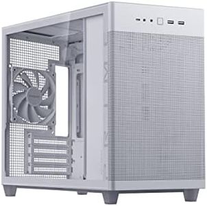 ASUS Prime AP201 White MicroATX Tempered Glass Edition Supports Graphics Cards up to 338mm, 360mm Coolers, & Standard ATX PSUs, Tool-Free Side Panels, Tempered Glass Side & Front Panel USB Type-C