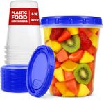 Plastic Soup Freezer Containers With Twist Top Lids - (32 Oz) - [6 Pack] - Soup & Food Storage Containers Takeout To Go - Airtight Plastic Containers - Microwave, Freezer & Dishwasher Safe BPA-Free
