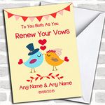 Red & Yellow Love Birds Customised Renewal of Vows Greetings Card- Wedding Day Cards/Renewal of Vows | Wedding Card | Renewal of Vows