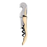 True Fabrications 3944 Truetap Gold Double Hinged Waiter's Corkscrew, Metallic