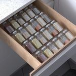 Olpad Spice Drawer Organizer, 4 Tier Slanted Clear Acrylic Expandable In Drawer Spice Organizer, Spice Rack for Kitchen Drawer Countertop