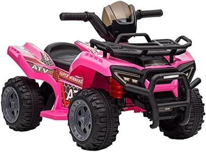 HOMCOM 6V Kids Electric Ride on Car Toddlers Quad Bike All Terrain Vehicle Toy With Music for 18-36 months Pink