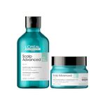 L’Oréal Professionnel Scalp Advanced Anti-Oiliness Dermo-Purifier Shampoo 300 ml + L’Oréal Professionnel Scalp Advanced Anti-Oiliness 2-In-1 Deep Purifier Clay 250 gm | For Oily Scalp