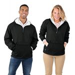 Charles River Apparel Men's Classic Solid Windbreaker Pullover, Black, Large