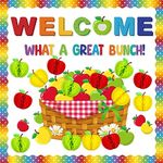 Qilery 87 Pieces Fall Theme Classroom Decorations Motivational Fruit Bulletin Board Set Apples Cutouts Honeycomb Tissue Paper Apples for Thanksgiving Primary Middle School Wall Door Blackboard Decor