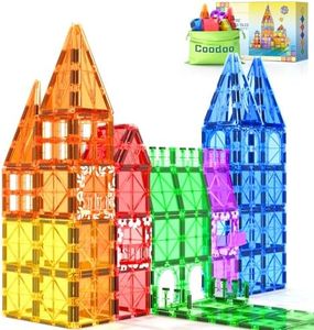 60 PCS Magnetic Building Tiles Kids Toys STEM Magnetic Blocks Sensory Toys Kids Games Magnet Building Toys for Boys and Girls Aged 3+, Kids Brain Development Preschool Kindergarten Toddler Toys
