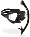 Cressi Horizon Panoramic Snorkelling Mask and Snorkel Set Adults Tempered Glass Diving Mask with Dry Top Valve System for Sea Swimming and Exploration