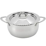 Bialetti 07593 Oval 6 Quart Multi-Pot with Strainer Lid, Stainless Steel