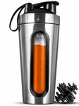 BURRDOFF Bpa-Free 0.6Mm Thick 304 Stainless Steel Shaker Bottles (Silver) 950 ml, 850 ml