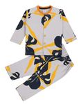 3BROS Kid's Pure Cotton Printed Full Sleeves Night Suit/Dress for Boys/Girls Full Pajama & Top Sleep Suit Combo Set | Multicolor 4| 12-18 Months