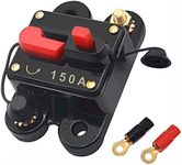 FROGBRO 150A Car Circuit Breaker with Manual Reset 12V-24V DC Waterproof Car Audio Inline Circuit Breaker Fuse Holder Inverter for Motor Car Marine Boat Solar power with 2x4awg ring terminals attached