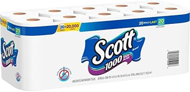 Scott 1000 Sheets Per Roll Toilet Paper Bathroom Tissue, White 40 Carton