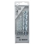 BOSCH 5-piece CYL-1 Masonry Drill Bit Set, For Professionals, Compact and Portable, Two-Cutter Tip, 2-flute U-shape, Impact Drill Compatibility, 5 Masonry Bits of 4mm, 5mm, 6mm, 8mm,and 10mm