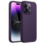 JETech Silicone Case for iPhone 14 Pro 6.1-Inch, Silky-Soft Touch Full-Body Protective Phone Case, Shockproof Cover with Microfiber Lining (Deep Purple)