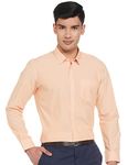 Peter England Men's Solid Slim Fit Shirt (PESFOSLPE52336_Light Peach 40)