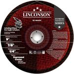 LINCONSON 5 Pack 9 Inch Grinding Wheel for Metal & Stainless Steel Used On Angle Grinder 9”x1/4”x7/8" Depressed Center (SG 9044DC)