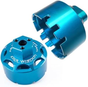 Klick Wrench Cup Small 2 Stage 64mm–68mm Oil Filter Wrench | 25Nm Torque Limiting & 3/8 Drive Socket | 6061-T6 Billet Aluminum Blue Tool | Fits 64mm–68mm 14 Flute Canister Filters & Housings