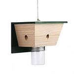 Belle Vous Outdoor Wooden Bee Trap - Pest Control for Carpenter Bees & Wasps - Weather-Resistant Wood - Hanging Insect Trap for Outdoor Bee Control