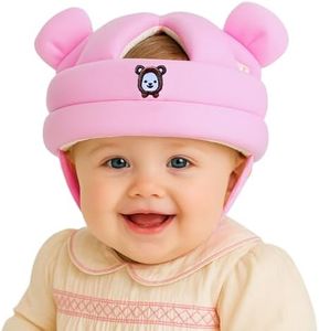 Nibelloo Baby Head Protector for Crawling, Infant Helmet with Foam Bumpers, Adjustable Baby Helmet for Crawling Walking, Toddler - Head Protector for Toddler Walking 6-24 Months. (Pink)