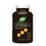 Nature's Way NutraSea Omega-3 and Vitamin D Soft Gels - Fish Oil Supplement with EPA and DHA – Support Healthy Heart and Brain, Help Build Strong Bones and Teeth & Help Support Immune System – Mint Flavour, 100 Softgels