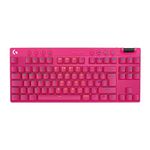Logitech G PRO X TKL LIGHTSPEED Wireless Gaming Keyboard, Ultra Portable Tenkeyless Design, LIGHTSYNC RGB, Tactile Switches (GX Brown), QWERTY UK English Layout, Magenta