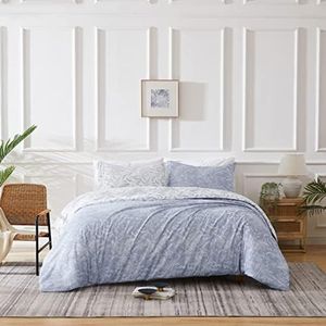 Southshore Fine Living, Inc. King Size Comforter Set, Down Alternative Floral Comforter with Matching Pillow Shams, Reversible Bedding Sets, Fits King/California, Winter Brush Blue/White