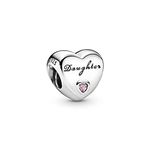 Pandora Moments Women's Sterling Silver Daughter's Love Cubic Zirconia Bracelet Charm, No Box