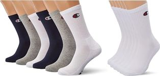 Champion Legacy Crew Socks X6 43/46 Navy, White, Light Heather Grey + Legacy Crew Socks X6 White 43/46