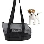 Qchomee Dog Carrier Pet Sling Small Animals Doggy Portable Handbag Head Out Rucksack Bag Hands-Free Chest Breathable Mesh For Medium Puppies Kitten 6-11LB Outdoor Traveling Hiking Shopping, Black