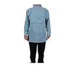 Heavy Duty Welding Jacket Welding Apron Anti-Flame Long Coat Protective Clothing Apparel Suit Welding Jacket Leather Apron Heat Flame Resistant Weld Coat (Color : Blu, Size : XXL)