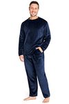 CityComfort Mens Pyjamas Set Super Soft Fleece 2 Piece Set Loungewear Nightwear Gifts for Men (Navy, XL)