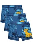 Boys Assorted 3-Pack Disney Lion King Themed Underwear Kids Boxers Briefs, Officially Licensed, Cotton Blend Fabric - 8