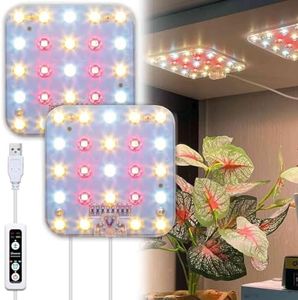 DOMMIA Under Shelf Grow Light, Auto Timer, Dimmable, Warm White, 2-Pack