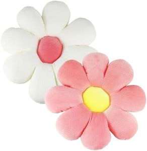 RHHGHY 2 Pcs Flower Pillow, Daisy Cushion, Floor Cushions For Kids, Cute Pillows, Sofa Pillows， 38cm Aesthetic Pillows, Floor Cushion For Car Home Sofa Chair…