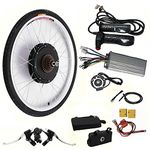 Ebike Rear Wheel Conversion Kit 26" 48V 1000W Electric Bike Motor Controller Electric Bike Rear Wheel Conversion Kit E-Bike Motor Conversion Hub with Controller Electric Bicycle Kit