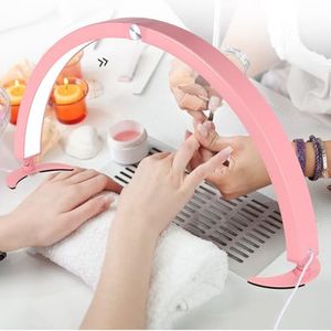 Mmucco 29in Half Moon Light for Nail Desk,40W Half Moon Nail Lamp for Desk,Led Nail Tech Lamp with Wire Controller & Remote,Table Lamp for Nails,Tattoo,Eyebrows, 7 Cool/Warm Tones & 10 Brightness