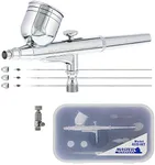 Master Performance G222 Pro Set Master Airbrush with 3 Nozzle Sets (0.2, 0.3 & 0.5mm Needles, Fluid Tips and Air Caps) - Dual-Action Gravity Feed Airbrush with 1/3 oz. Cup - Spray Auto Art Hobby Cake