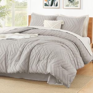 Litanika Linen Full Comforter Sets, Lightweight Fluffy Bedding Comforter Sets for Bed, 3 Pieces Down Alternative Comforter Bed Set Gift Choice (79x90Inches, 1 Comforter and 2 Pillow Shams)