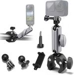 ADOFYS Aluminum Alloy Bicycle Motorcycle Super Clamp Mount Handlebar Holder Clip,360° Ball Head Tube Bar Attachment Mounting Accessory Compatible with Mobile Phone & All Action Cameras