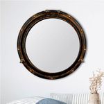 Creative Co-op Porthole Mirror, Rust Metal