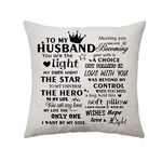 Aconesong To My Husband Gifts Cushion Cover Gifts for Husband from Wife Personalised Birthday Gifts for Husband Father's Day Christmas Idea Gifts Pillowcase 45 x 45 cm (Husband)