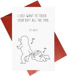 Cute Anniversary Card,Romantic Card,Funny Touch My Butt Love Cards,Naughty Card for Her BF GF