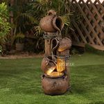 Big Bulk Rassi Matka Fountain Fiber Fountain with Led Lights for Home D?cor Indoor Fountain Outdoor Fountain Office Decoration Garden Fountain Or Gifting (55 x 30 x 92 cm) (Fountain)