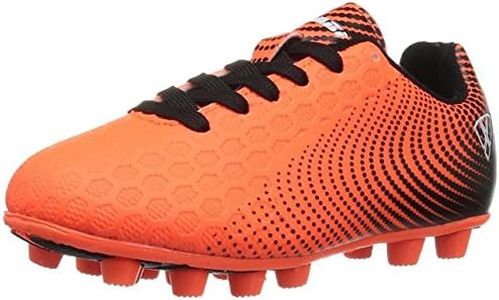 Vizari Stealth FG Soccer Shoes | Firm Ground Outdoor Soccer Shoes for Boys and Girls | Lightweight and Easy to wear Youth Outdoor Soccer Cleats | Orange/Black | Little Kid